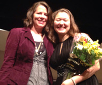 Student Amy Minnoch after performing as soloist with DSO