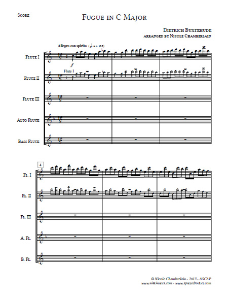 Fugue in C Major for Flute Choir